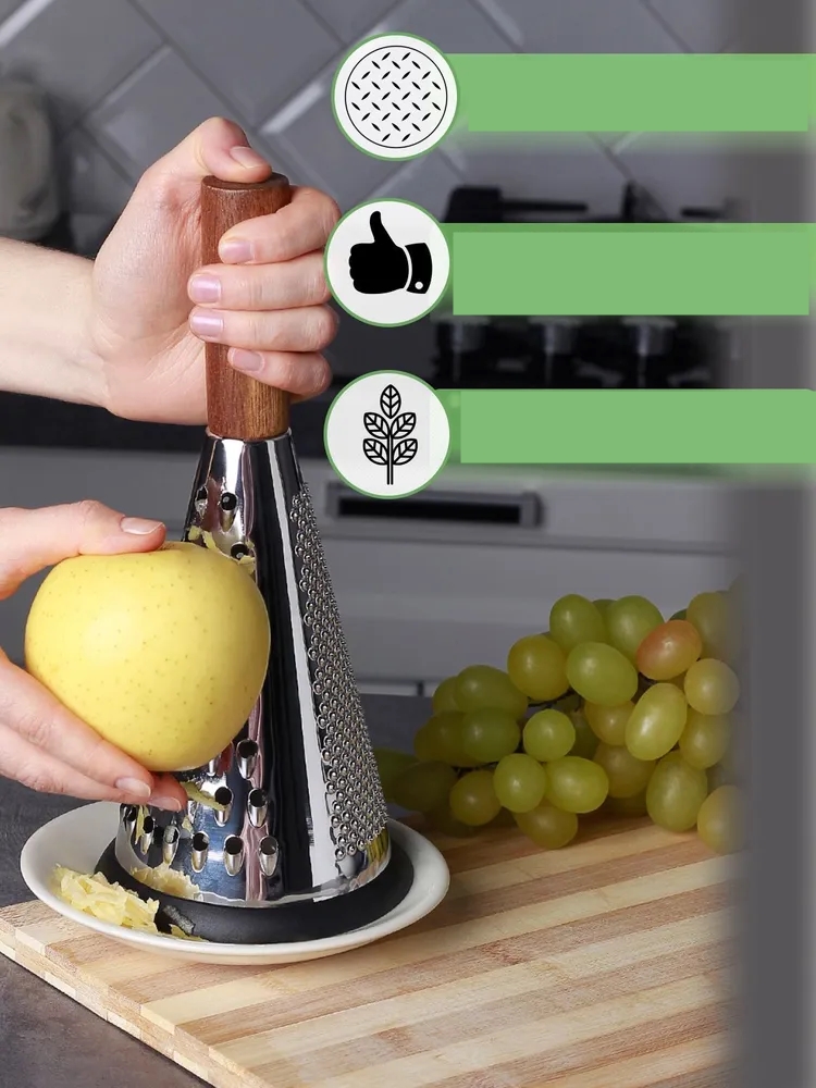 El Rendesi - Konik Tip Ergonomik 3 Taraflı Profesyonel 304 Paslanmaz Çelik 722025