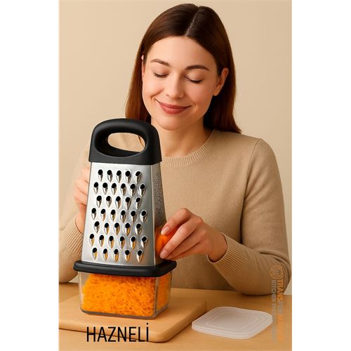 TransForMacion Hazneli El Rendesi - Saklama Kaplı 4 Taraflı Profesyonel 304 Paslanmaz Çelik 722026