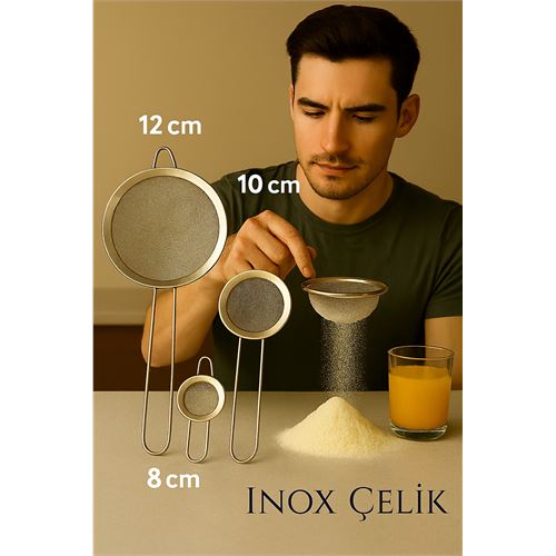 TransForMacion Inox Süzgeç Seti - 3 Boy Çok Amaçlı Süzgeç 304 Çelik Profesyoneller İçin 722027