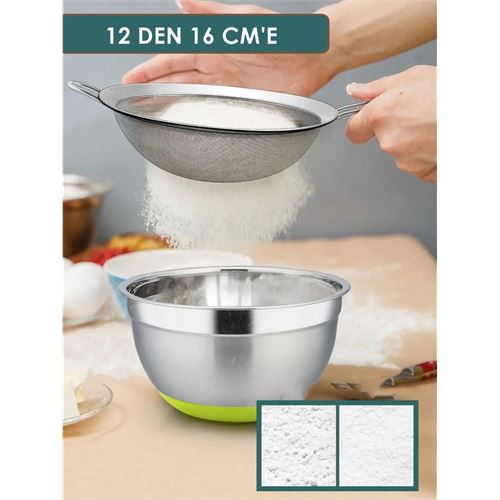 TransForMacion Inox Süzgeç Seti - 3 Boy Çok Amaçlı Süzgeç 304 Çelik Profesyoneller İçin 722028