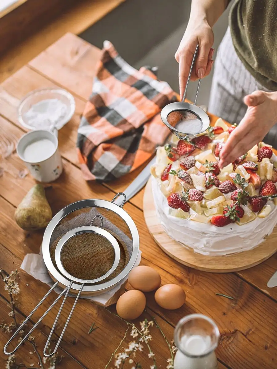 Inox Süzgeç Seti - 3 Boy Çok Amaçlı Süzgeç 304 Çelik Profesyoneller İçin 722028