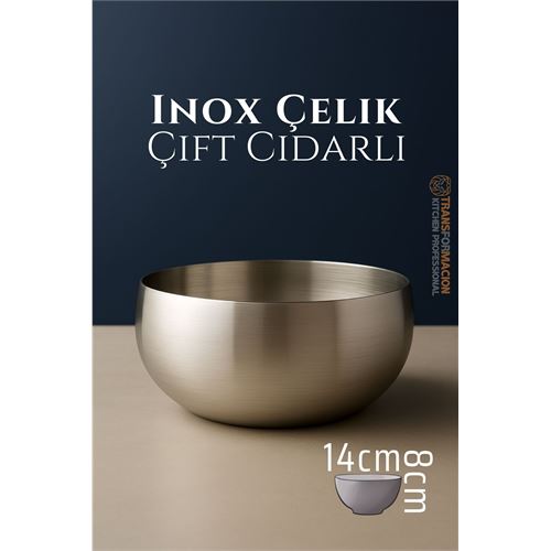 TransForMacion Çift Cidarlı Kase - Inox Çelik Kase  14 cm 722032