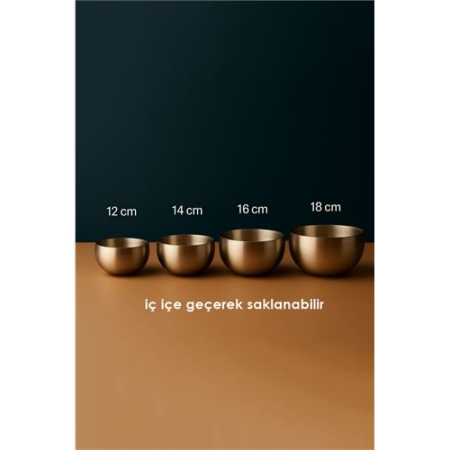 TransForMacion Çift Cidarlı Kase - Inox Çelik 4 LÜ Kase Seti Kase  722034
