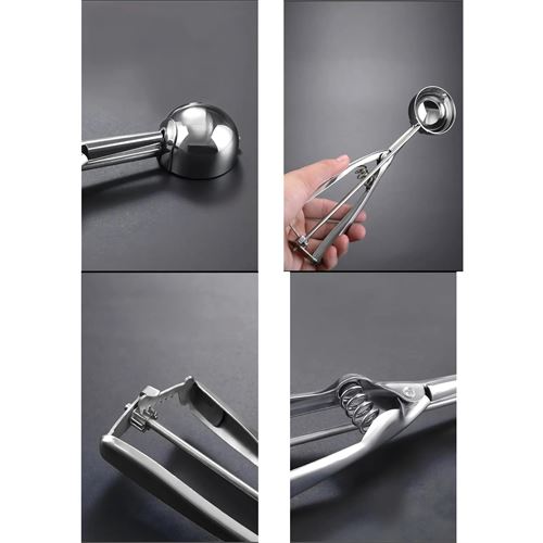 TransForMacion Inox 4 cm Dondurma Kaşığı - Karpuz Kurabiye Köfte Helva Porsiyonlama 722039