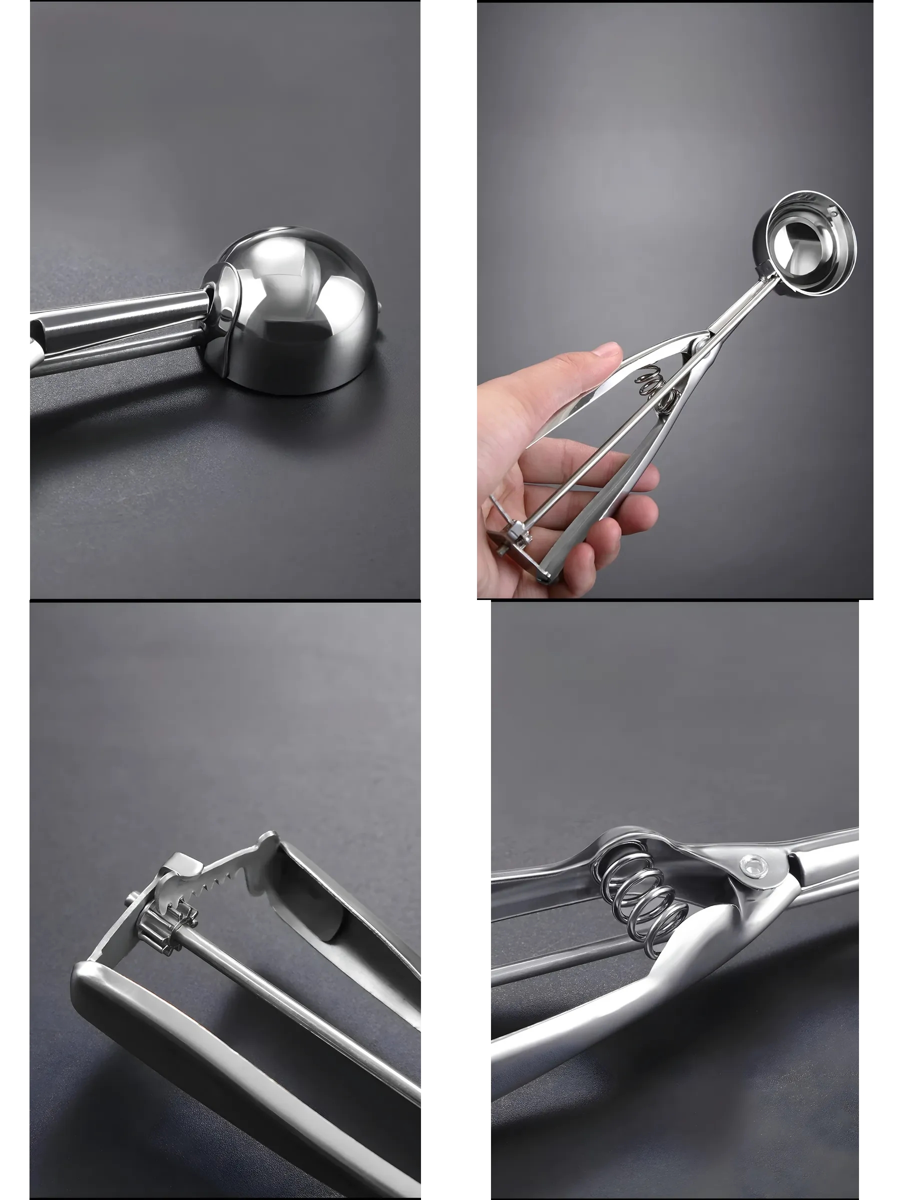 Inox 4 cm Dondurma Kaşığı - Karpuz Kurabiye Köfte Helva Porsiyonlama 722039