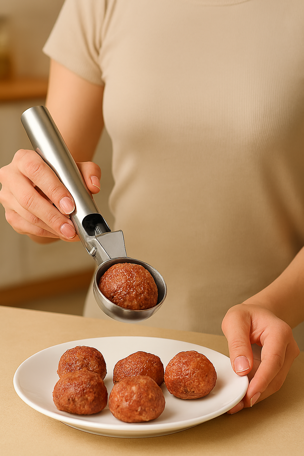 Inox 5 cm Dondurma Kaşığı - Karpuz Kurabiye Köfte Helva Porsiyonlama 722040