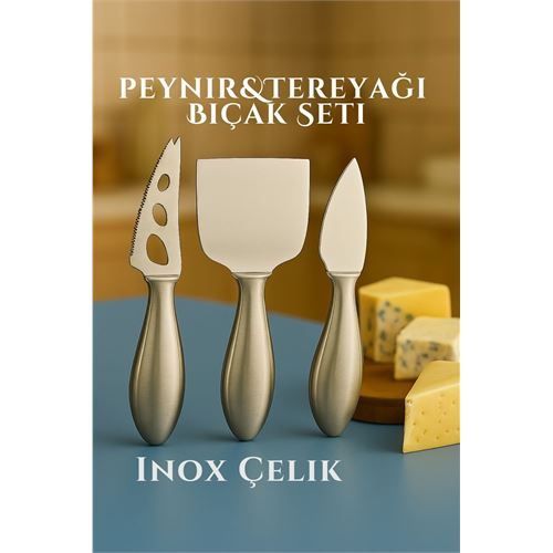 TransForMacion Inox Peynir Bıçağı Seti - Tereyağı Bıçağı Kahvaltı Seti Profesyonel Tasarım 304 Paslanmaz Çelik 722041