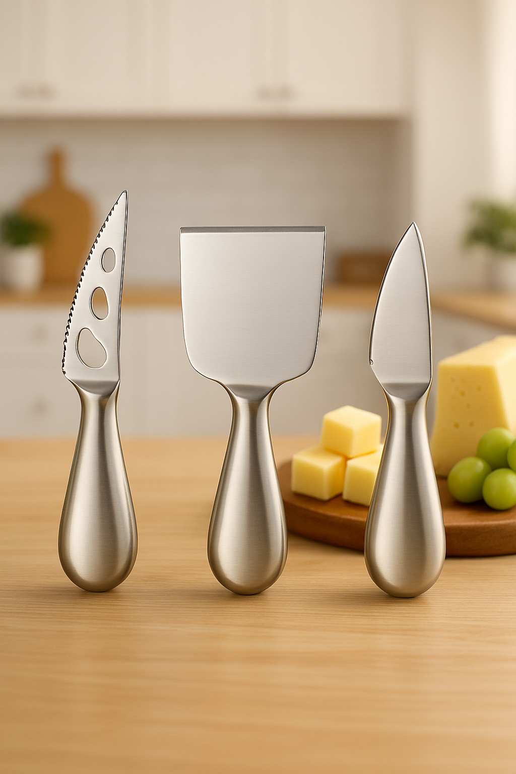 Inox Peynir Bıçağı Seti - Tereyağı Bıçağı Kahvaltı Seti Profesyonel Tasarım 304 Paslanmaz Çelik 722041