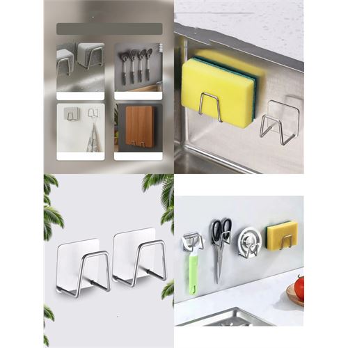TransForMacion Inox Bulaşık Sübgerlik Stant- Mutfak Askısı Profesyonel 2 li SET 722043