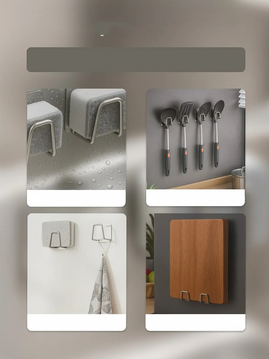 Inox Bulaşık Sübgerlik Stant- Mutfak Askısı Profesyonel 2 li SET 722043