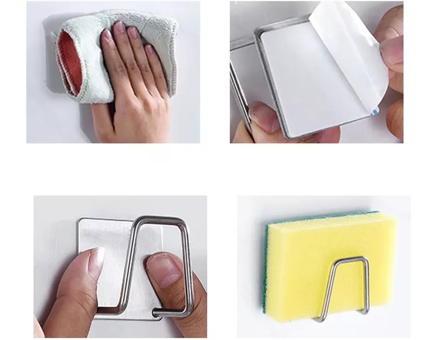 Inox Bulaşık Sübgerlik Stant- Mutfak Askısı Profesyonel 2 li SET 722043