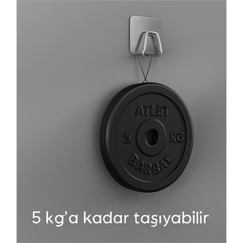 TransForMacion Inox Çelik Çok Amaçlı Askı - Banyo Askısı - Mutfak Askısı Profesyonel 4 lü SET 722044