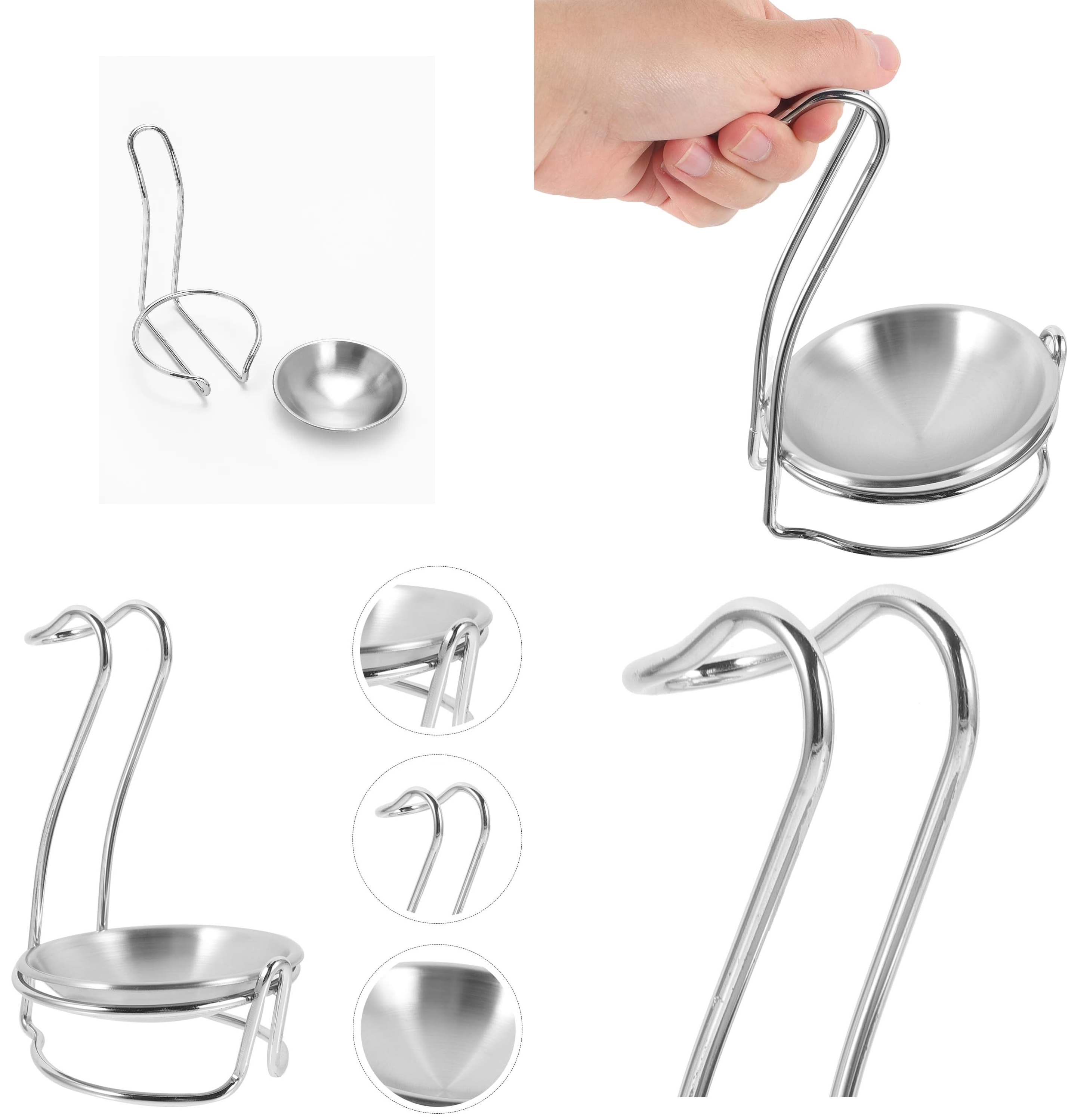 Inox Kepçe Standı - 2 li Kaşık Kepçe Standı- Profesyonel Şef Tasarımı 722045