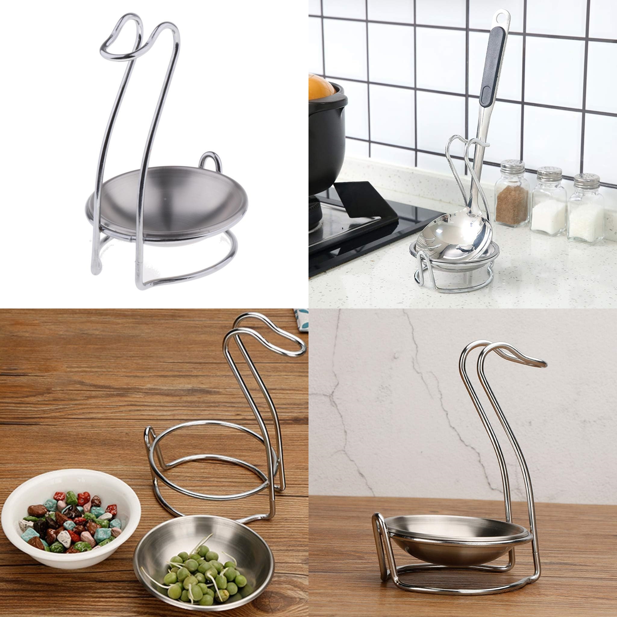 Inox Kepçe Standı - 2 li Kaşık Kepçe Standı- Profesyonel Şef Tasarımı 722045