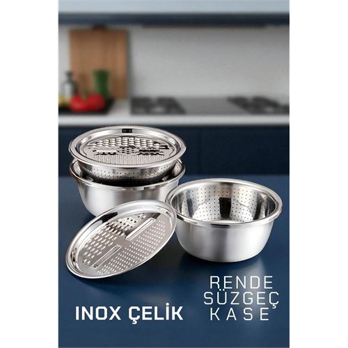 TransForMacion Inox Rende Kase Süzgeç Seti - MultiFix 3 in 1 722050