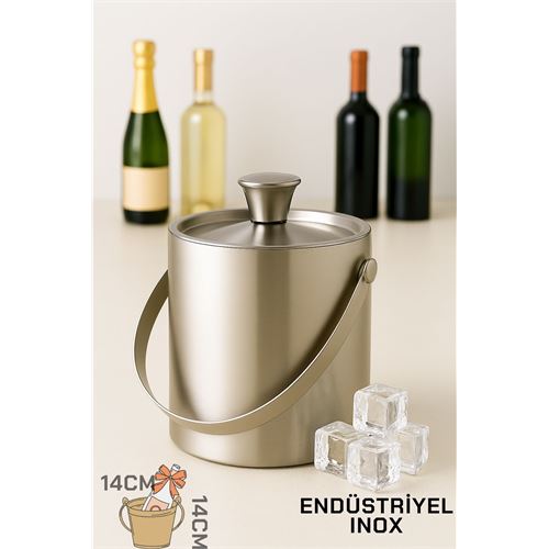 TransForMacion Buz Kovası Çift Cidarlı Yalıtımlı Endüstriyel Inox Şampanya Şarap Bira Soğutucu MEDIUM  722052
