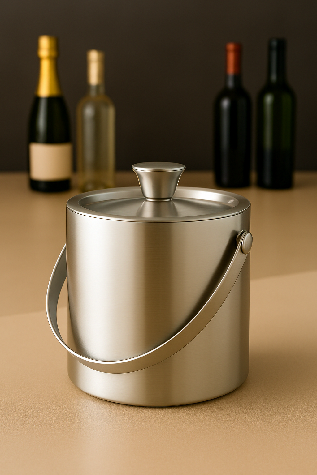 Buz Kovası Çift Cidarlı Yalıtımlı Endüstriyel Inox Şampanya Şarap Bira Soğutucu BIG 722053