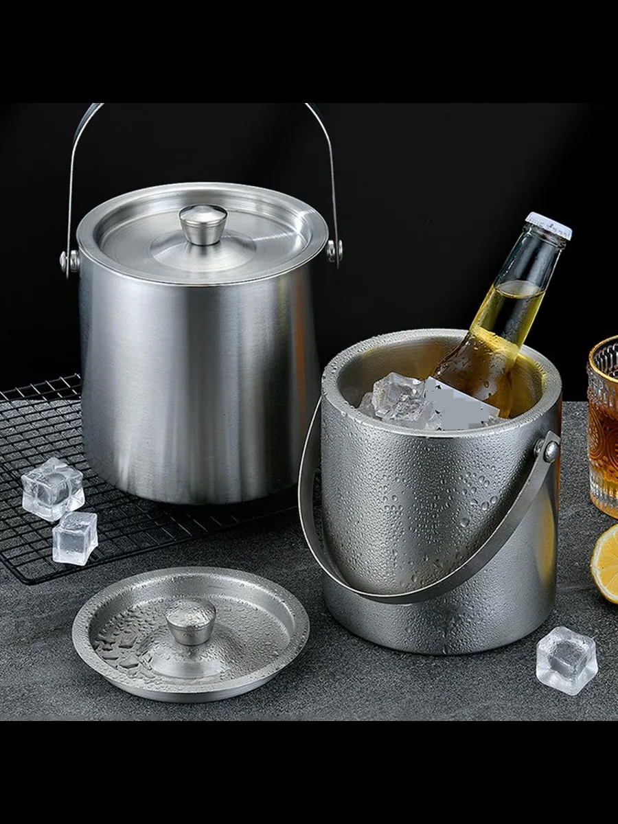 Buz Kovası Çift Cidarlı Yalıtımlı Endüstriyel Inox Şampanya Şarap Bira Soğutucu BIG 722053