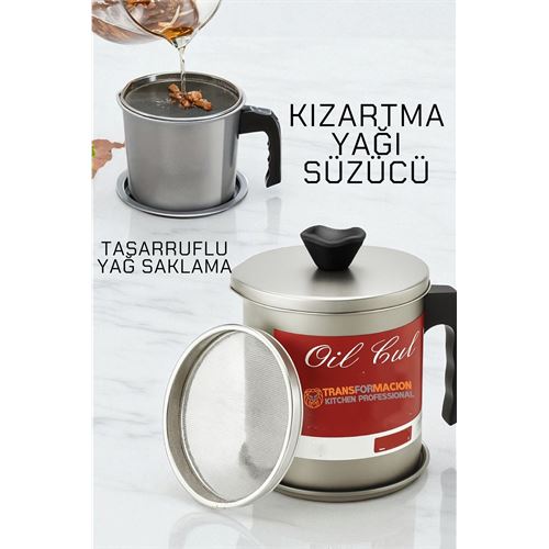 TransForMacion Kızartma Yağı Süzücü - Yağ Saklama Kabı - Tasarruflu Yağ Ayırıcı  722054