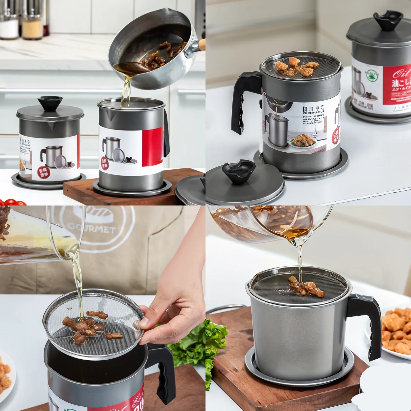 Kızartma Yağı Süzücü - Yağ Saklama Kabı - Tasarruflu Yağ Ayırıcı  722054