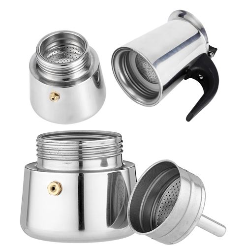 TransForMacion Inox Moka Pot - Paslanmaz Çelik Profesyonel Moka Pot - 100 ml 722055