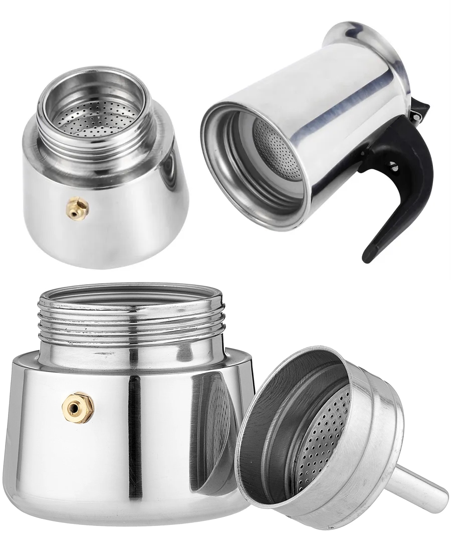 Inox Moka Pot - Paslanmaz Çelik Profesyonel Moka Pot - 300 ml 722057