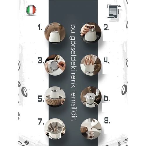 TransForMacion Italyan Moka Pot - 6061 Saf Alüminyum  Ahşap Saplı - 6 kişilik MAVİ 722065
