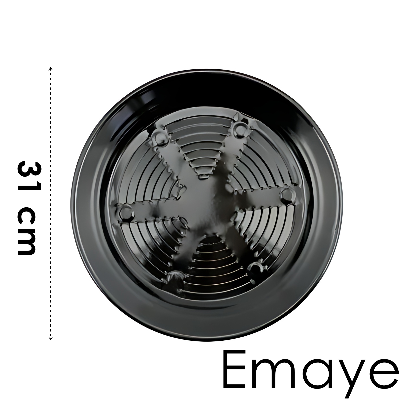 Emaye Közleme Tavası 31 cm - Fırına Uyumlu - Delikli Izgara Yüzeyli, Parlak Siyah 722068