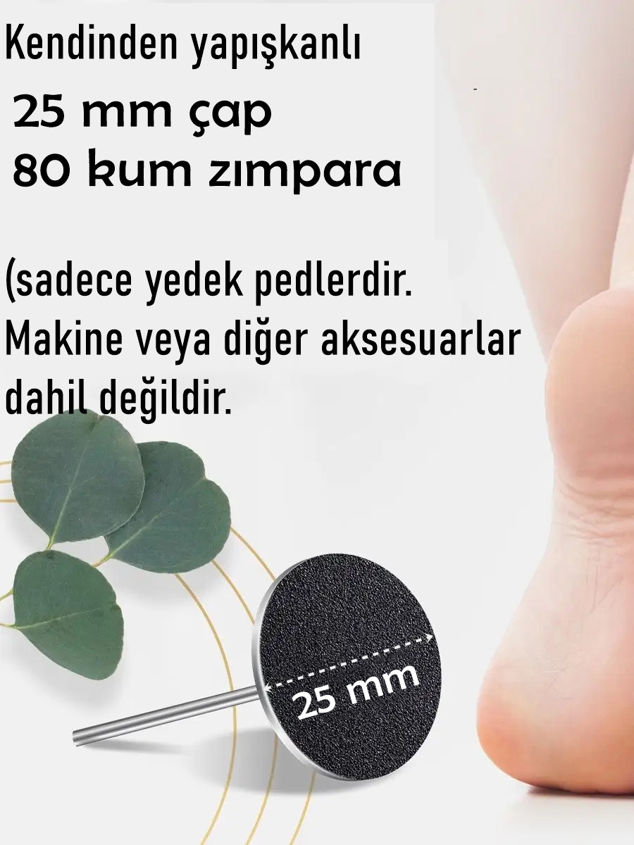 25 mm Pododisk - Nasır Sökücü Pedikür Makinesi Yedek Pedler 100 ADET 722073