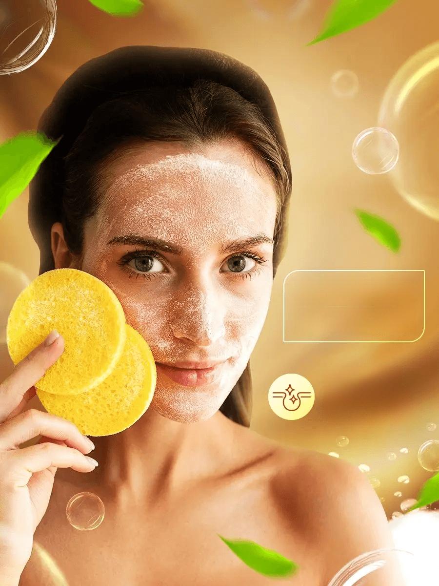  Makyaj Temizlik Pedi Cilt Temizlik Süngeri Doğal Selülöz 6 ADET 711912