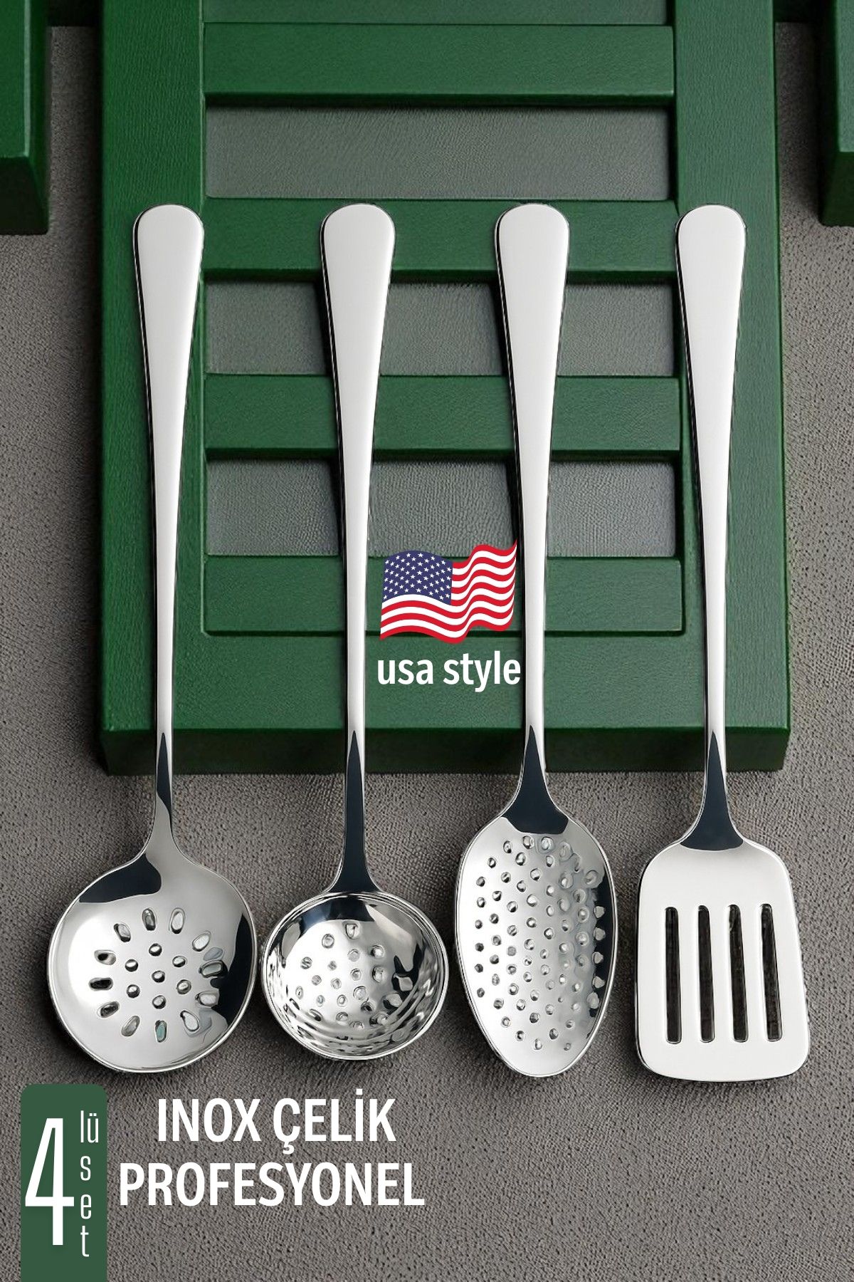 Amerikan Tip Servis Seti 4 Parça - Profesyonel Paslanmaz Çelik Çeyiz Seti 722082