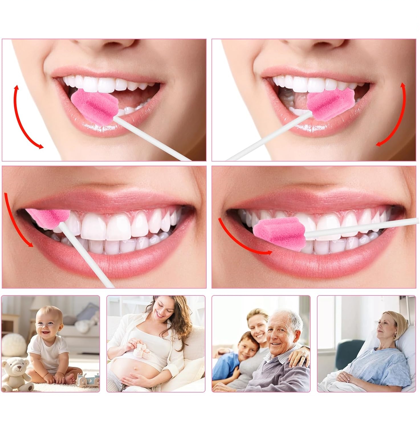 Süngerli Swab - Ağız ve Diş Bakım Çubuğu - 200 Adet Aile Paketi 722089