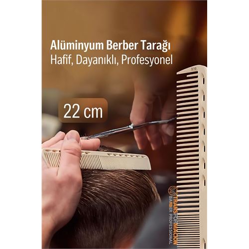 TransForMacion 22 cm Alüminyum Saç Kesim Tarağı – Berber Tarağı -Hafif, Dayanıklı, Profesyonel 722093