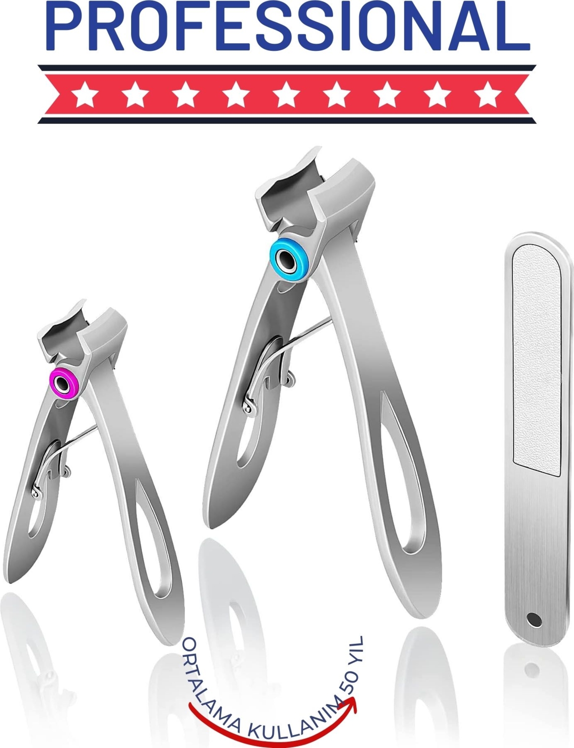 Profesyonel Tırnak Makası Törpü Seti Çelik Özel Kutulu 