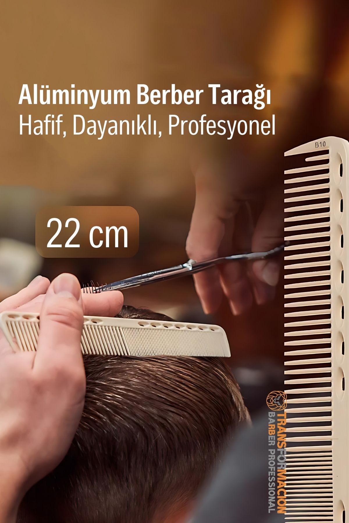 22 cm Alüminyum Saç Kesim Tarağı – Berber Tarağı -Hafif, Dayanıklı, Profesyonel 