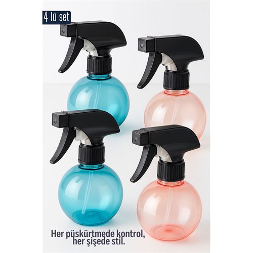 TransForMacion Boş Sprey Şişe 4 x 250 ml 4 ADET 250 ml Renkli Sprey Şişe – 4’lü Çok Amaçlı Set 718729