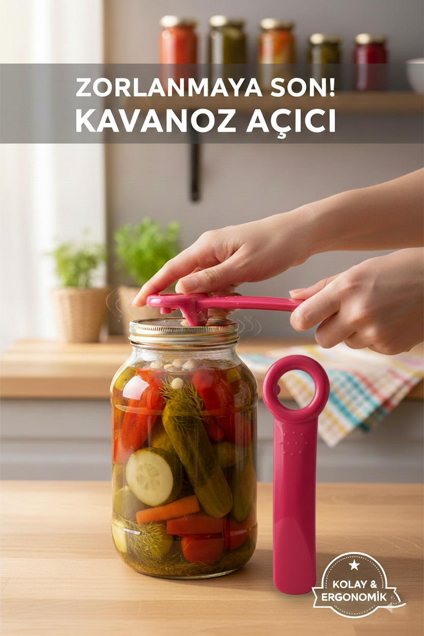 Kavanoz Açacağı Konserve Açacağı -Vakumlu Kapak Açma Aparatı 715704