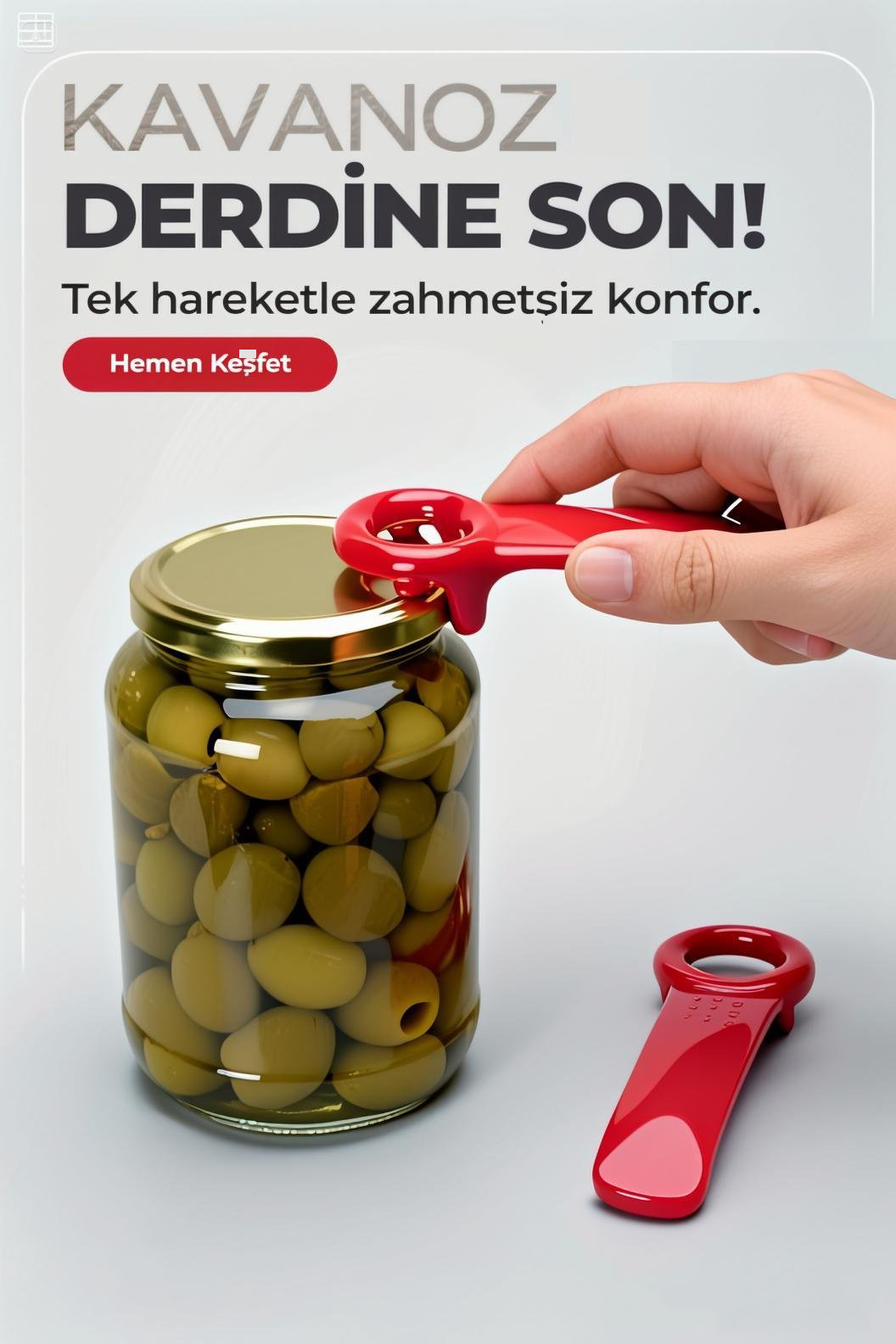 Kavanoz Açacağı Konserve Açacağı -Vakumlu Kapak Açma Aparatı 715704