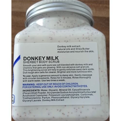 TransForMacion Donkey Milk Vücut Peelingi 500 ml - Ölü Deri Temizleyici, Cilt Aydınlatıcı ve Yoğun Nemlendirici Vücut Scrubı 722096