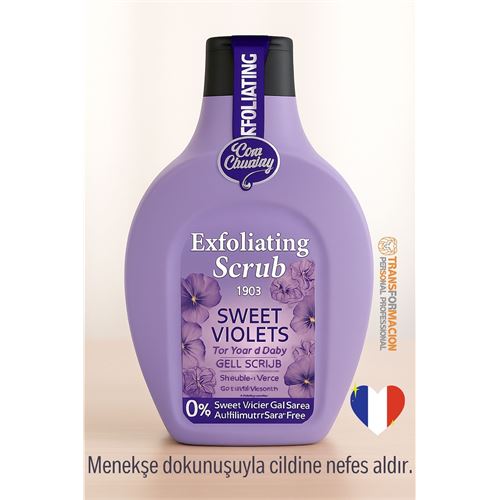 TransForMacion Sweet Violets Vücut Peelingi 500 ml - Peeling Jel – 1903 Serisi, 0% Sülfat Vücut Scrubı 722097