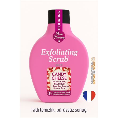 TransForMacion Norveç Candy Cheese Peeling Jel – 1903 Serisi, Akne Karşıtı Scrub 500 ml  722100