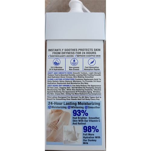 TransForMacion Genç Eşek Sütlü Vücut Losyonu & Bakım Kremi 400 ml Nemlendirici Sıkılaştırıcı Işıltı Veren Cilt Bakım Ürünü 400 ML 722103