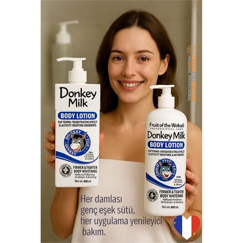 TransForMacion Genç Eşek Sütlü Vücut Losyonu & Bakım Kremi 400 ml Nemlendirici Sıkılaştırıcı Işıltı Veren Cilt Bakım Ürünü 400 ML 722103