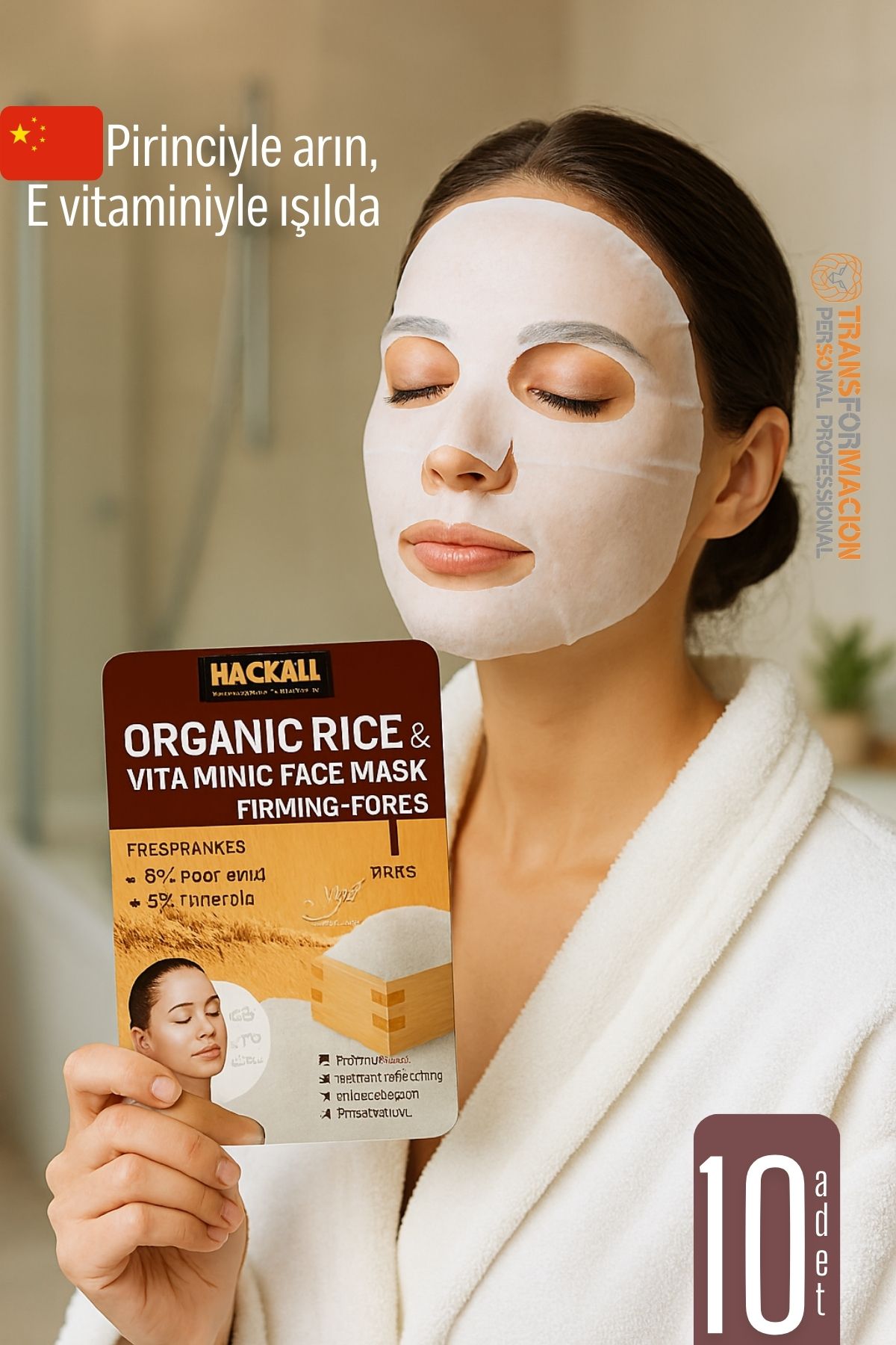 Organik Pirinç & Vitamin E Yüz Maskesi – Gözenek Sıkılaştırıcı Nemlendirici 722104