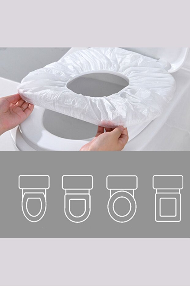 Klozet Kapağı Kılıfı Hijyenik Seyahat Tek Kullanımlık Klozet WC Örtüsü 10 ADET 720808