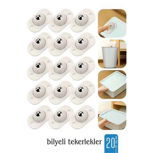 TransForMacion 20 li Bilyeli Tekerlek Eşya Kaydırma Aparatı Yapışkanlı Set 360D 722125