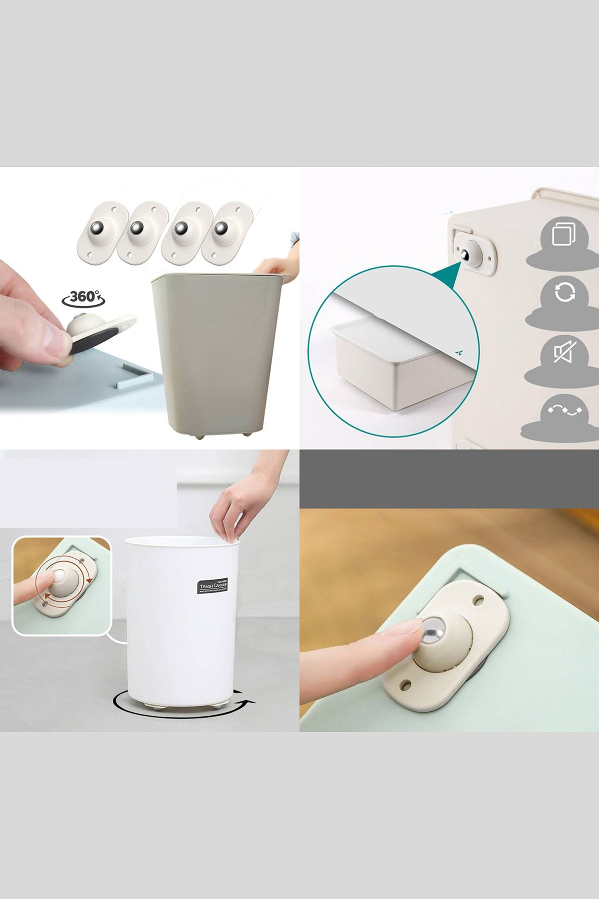 20 li Bilyeli Tekerlek Eşya Kaydırma Aparatı Yapışkanlı Set 360D 722125