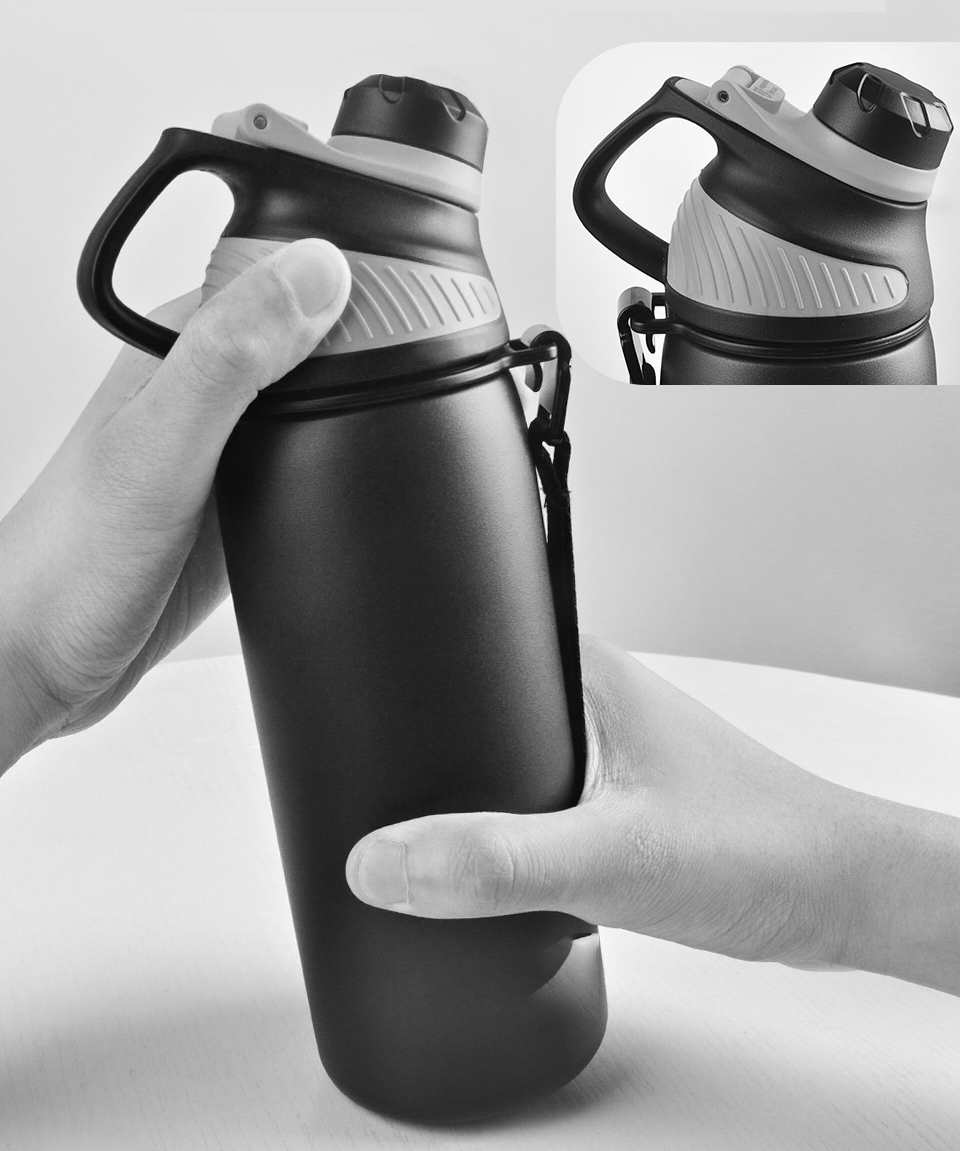 Inox Çelik Termos - 600 ml  SUS304 Çelik Termos Profesyonel GRİ 722129