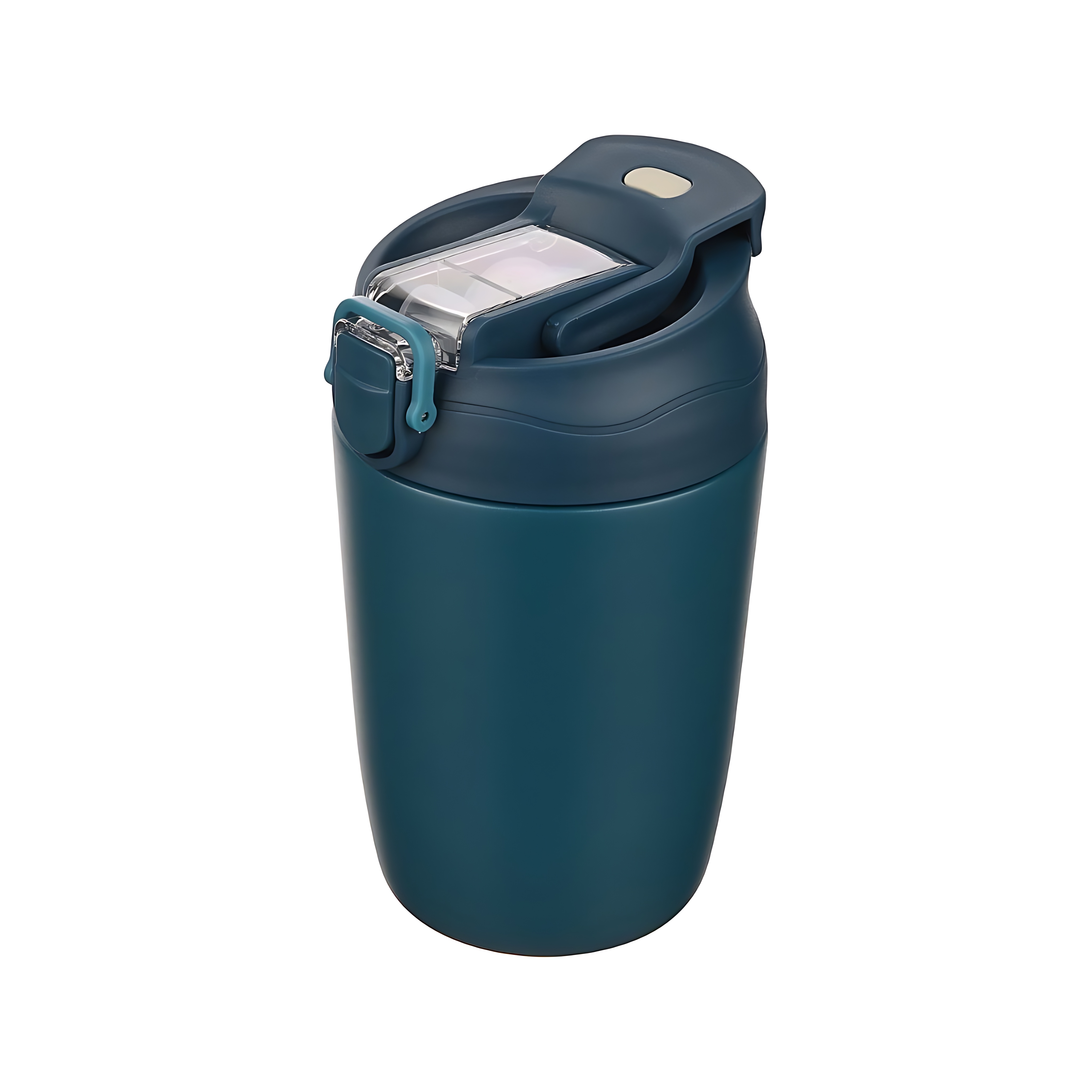 Inox Çelik Kahve Bardağı - 350 ml  SUS304 Çelik Termos Profesyonel MAVİ 722133