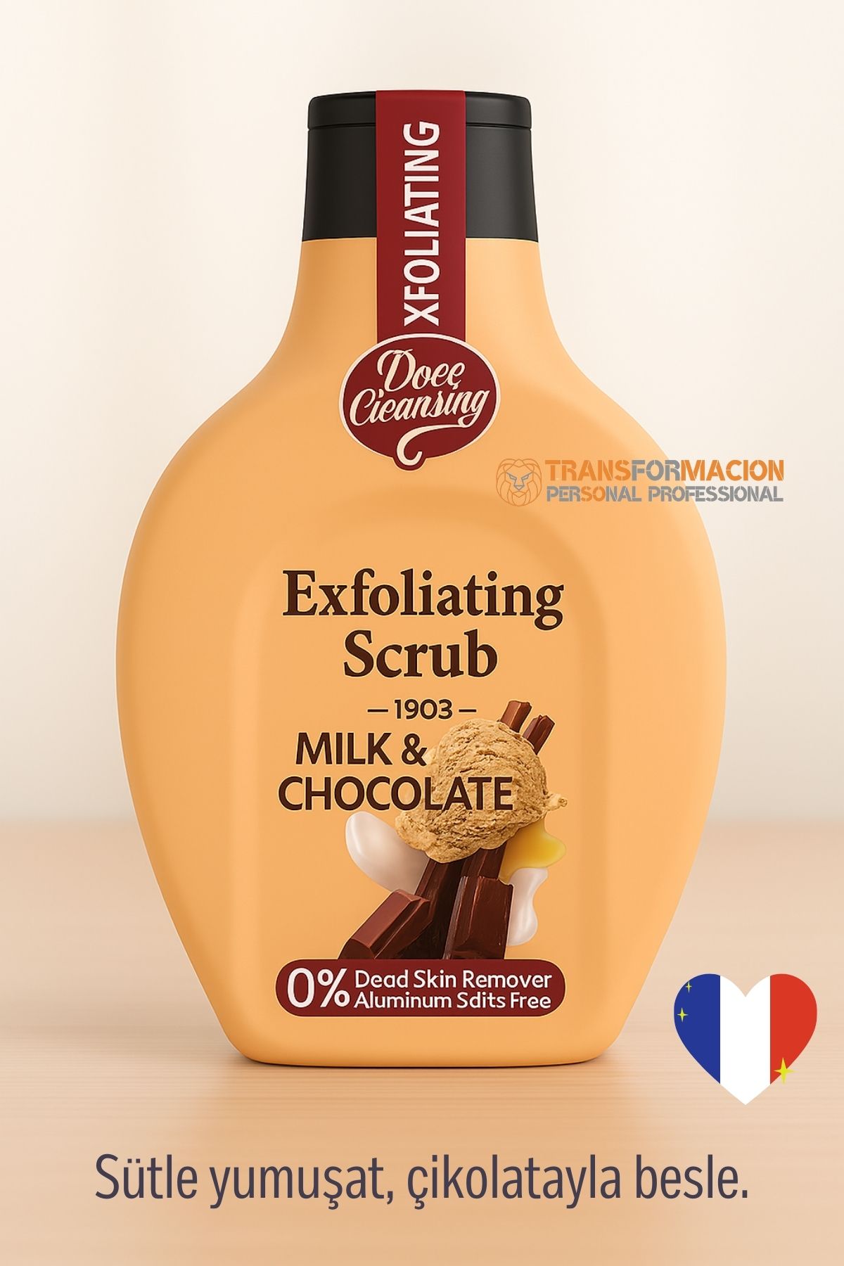 Süt ve Çikolata Özlü, Hassas Ciltler İçin Peeling Jel –   500 ml  